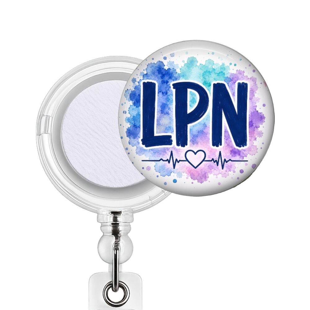 LPN Badge Reel & Topper Licensed Practical Nurse Interchangeable ID Badge